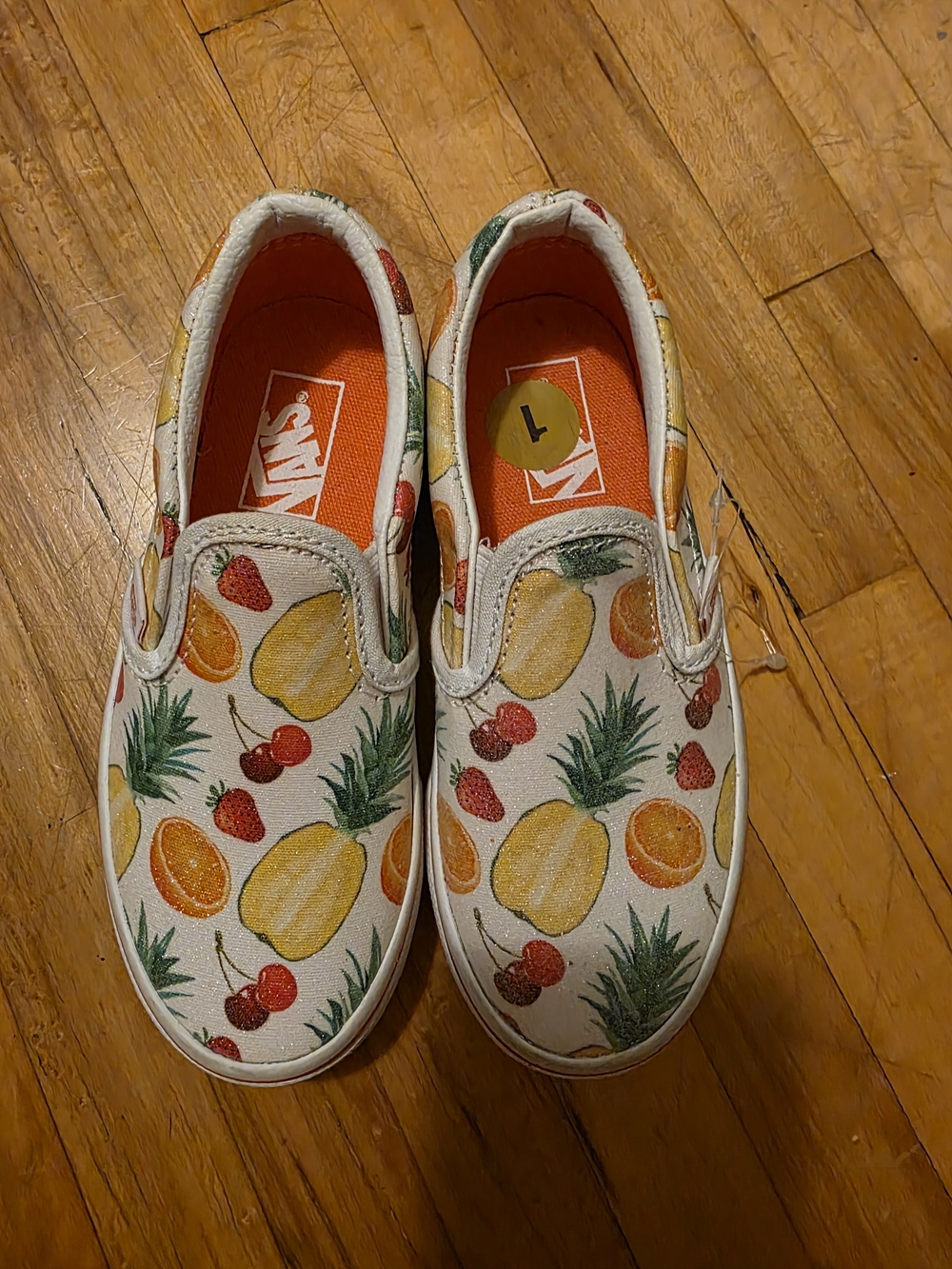 Vans Kids Slip-On Shoes in Fruit Print - White/Multicolor